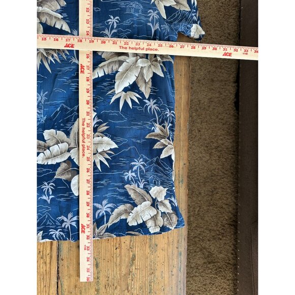 Foundry Mens Blue shirt 2XL‎ floral collared rayon button up short sleeve - Picture 6 of 6